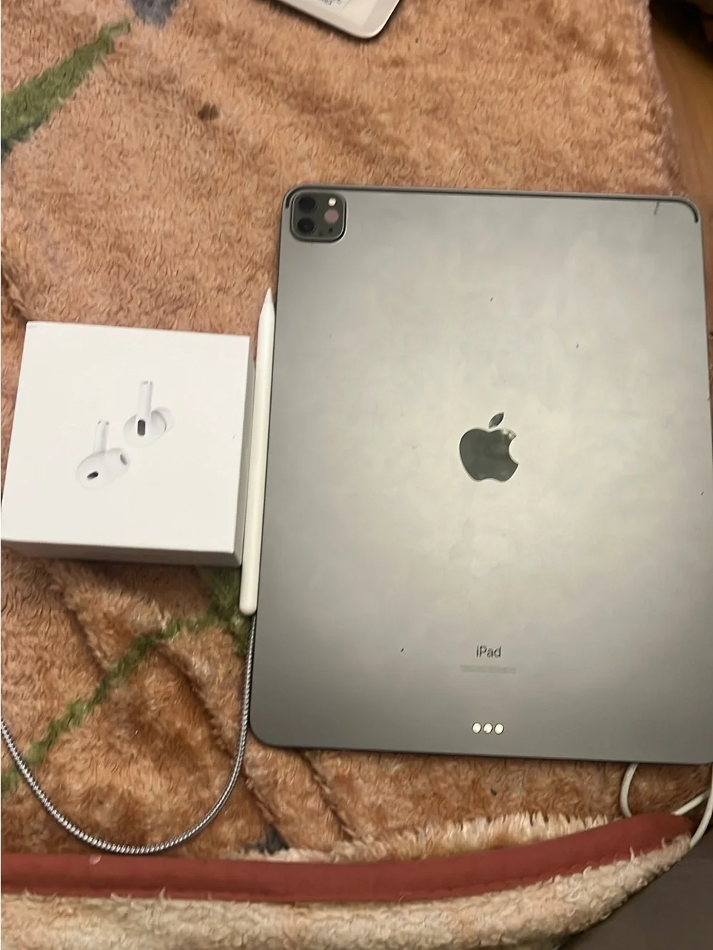 Black Tablet with White Stylus and Earbuds - Sleek Touchscreen Tablet